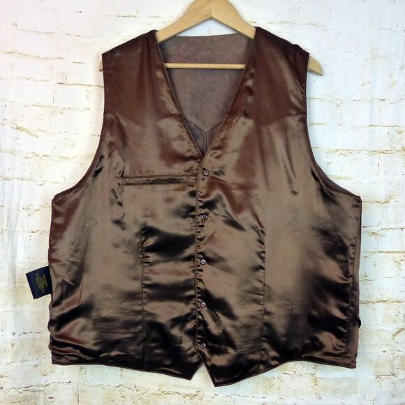Scully Vest Men 52L Brown Distress Lambskin Leather Western Button Lined 503-60 - Picture 10 of 12